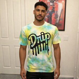 1 - Tie dye Drip Tee - Lime Soda